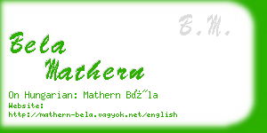 bela mathern business card